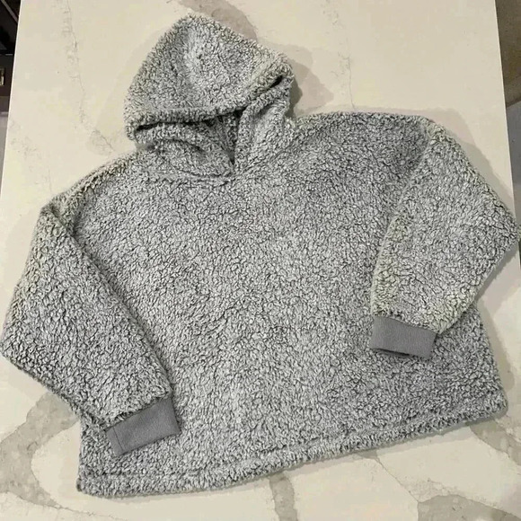 Simply Vera Vera Wang Plush Gray Sherpa Pullover Hoodie Sweatshirt Womens XXL - Picture 1 of 6